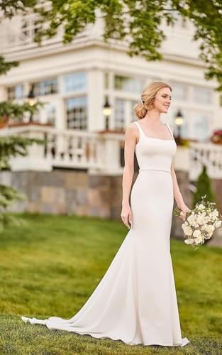 Wedding Dresses with Sleeve for Bride Lace Mermaid Bridal Gowns Backless LW398