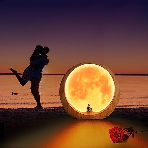 mamre Moon Lamp for Living Room, Decoration Night Light, Anniversary Valentine Gifts for Him, Mr & Mrs Signs for Wedding Table Dcor, Home Gift Xmas Gift, Newlywed Couples Under The Full Moon