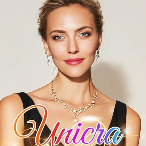 Unicra Pearl Jewelry Set Gold Prom Formal Necklace Earrings Bracelet Sets Rhinestone Bridal Wedding Jewelry Sets for Women and Brides