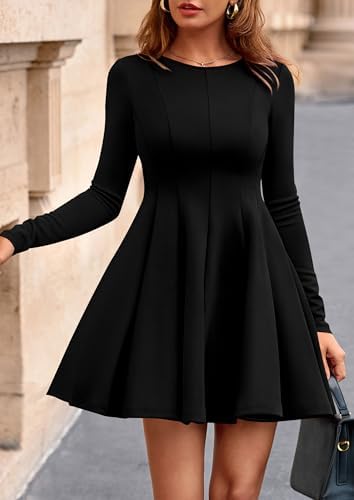 PRETTYGARDEN Fall Cocktail Dresses for Women Elegant Classy Wedding Guest 2025 Long Sleeve Homecoming Party A Line Mini Dress