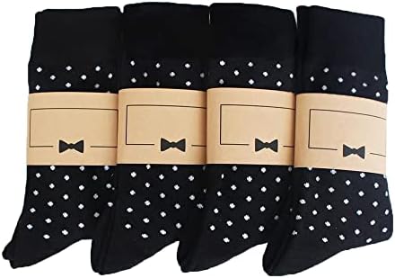 Socks For Men Groomsmen Gifts For Men Dot Christmas Dress Socks Wedding 9-13 100% cotton Casual Crew Socks