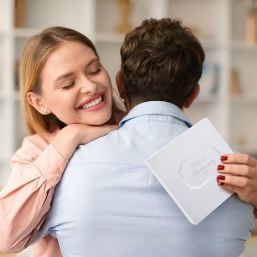 CEELGON 10 Year Wedding Anniversary Tin Gifts – 4 Tin Jewelry Tray Engraved Aluminum Decorative Dish for Couple