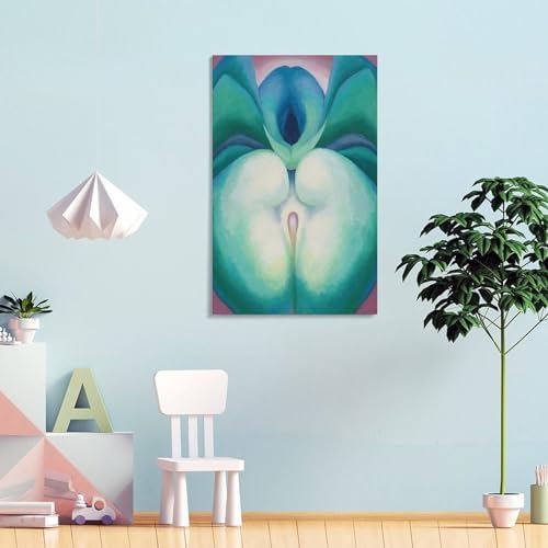 Georgia OKeeffe PrintsSeries I White & Blue Flower Shapes Canvas Art Poster Gifts Canvas Painting Poster Wall Art Decorative Picture Prints Modern Decor Framed-unframed 08x12inch(20x30cm)