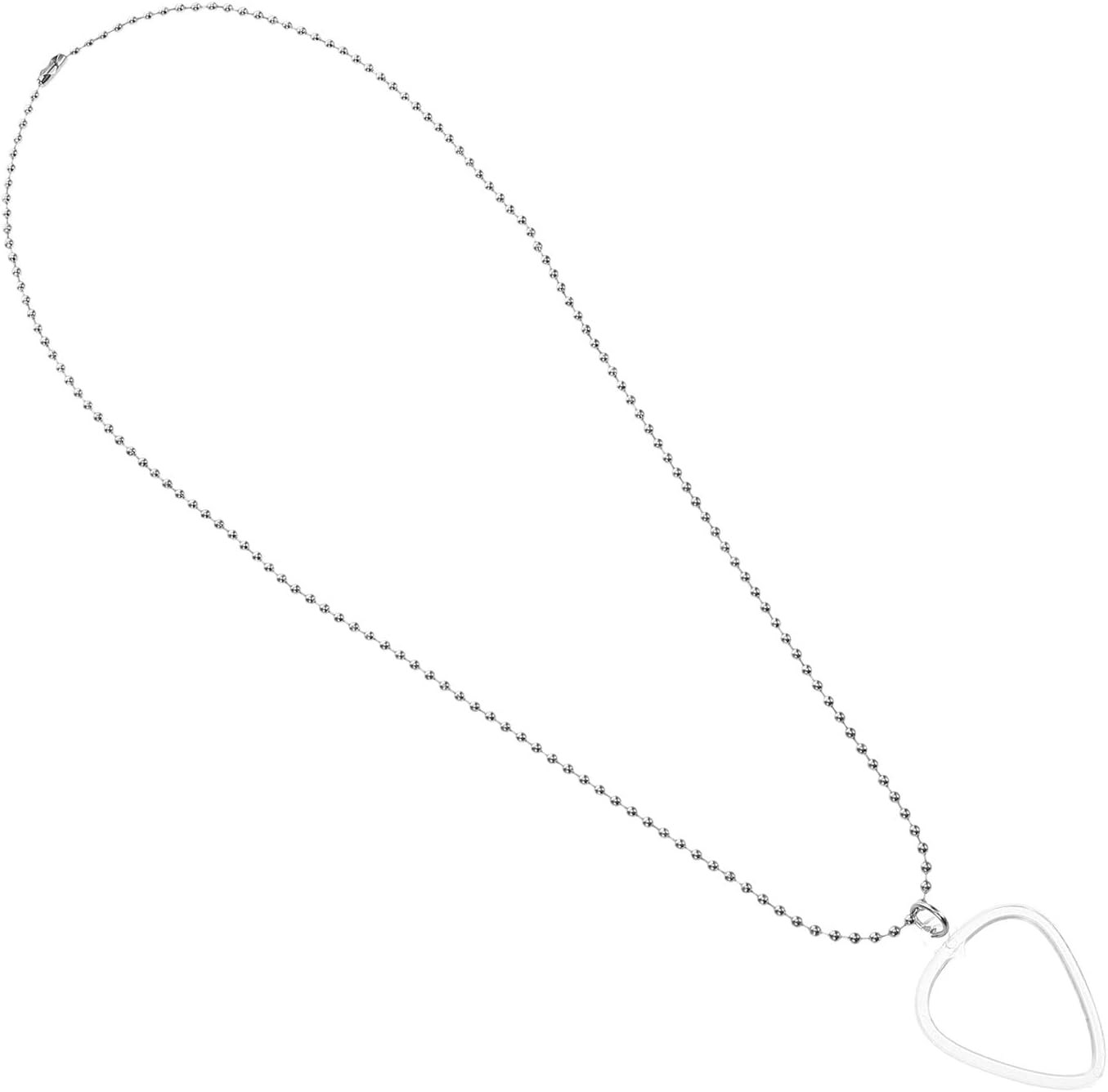 Kisangel Transparent Guitar Pick Holder Necklace with Chain Heart-shaped Pendant for Electric Guitar Bass Ukulele Players Standard Storage Box for Quick Pick Identification and Easy