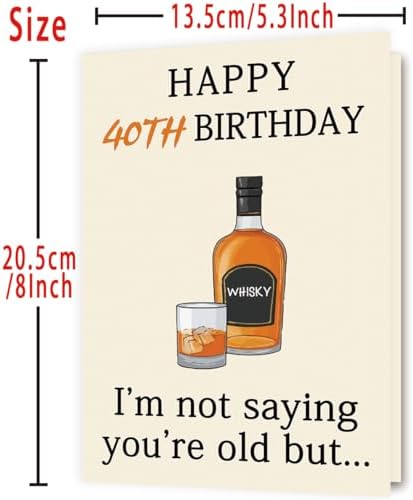 Zyulin 40th Birthday Card Gifts for Women Men, Unique 40 Year Old Birthday Decorations for Him Her Husband Wife