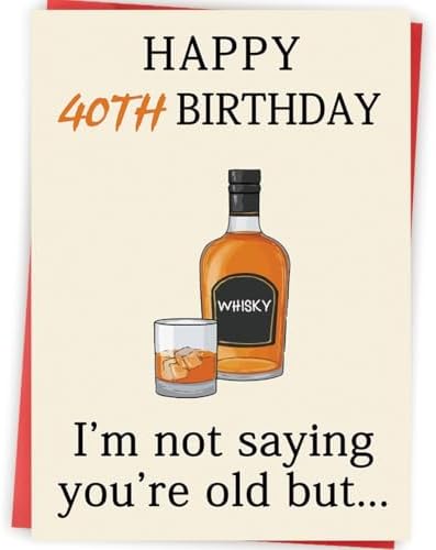 Zyulin 40th Birthday Card Gifts for Women Men, Unique 40 Year Old Birthday Decorations for Him Her Husband Wife