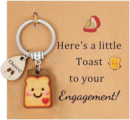 New Beginnings Gifts for Girls Toast Keychain, Galentines Day Gifts for Best Friend Love/Engagement/Housewarming/Birthday Present as Her Valentines Keychains for Couple Coworker Sister