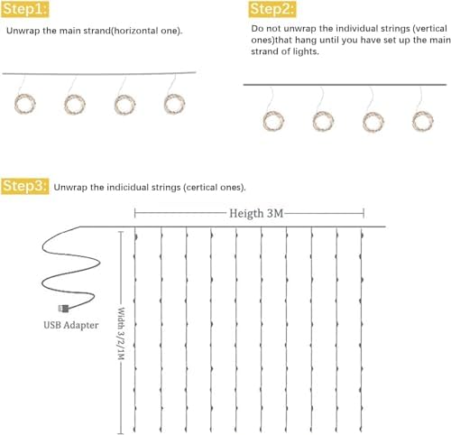 White Tulle Backdrop Curtain with Lights String for Parites 108ft Sheer Backdrop Curtains White Curtain Backdrop for Wedding Baby Shower Birthday Party Photo Shoot Decorations(2 Panels 10ft8ft)