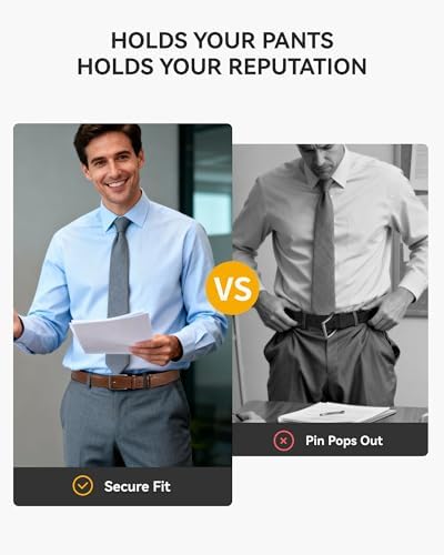 CHAOREN Leather Dress Belt Men 2 Pack – 1 3/8 Mens Belts for Work Business Casual Jeans