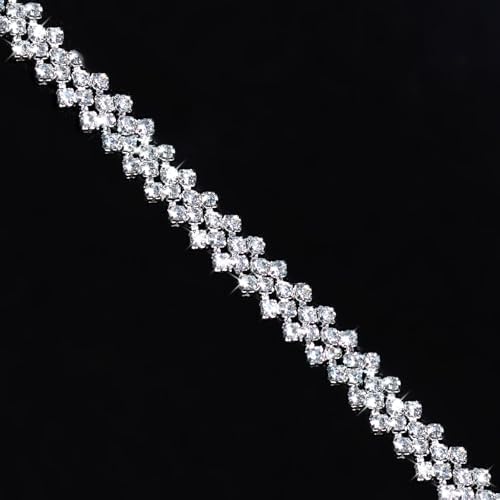 Ronglry Rhinestone Choker Necklace for Women Silver Diamond Choker Necklaces for Women Sparkly Crystal Rhinestone Necklace for Women Silver Chokers for Women Party Prom Wedding Jewelry Accessories