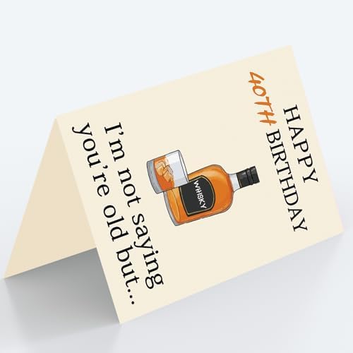 Zyulin 40th Birthday Card Gifts for Women Men, Unique 40 Year Old Birthday Decorations for Him Her Husband Wife