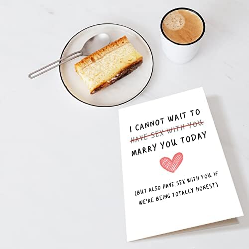 Chenive Naughty Wedding Day Card to Your Bride or Groom, Cheeky Wedding Gift for Partner, I Cannot Wait To Have Sex With You Marry You Today