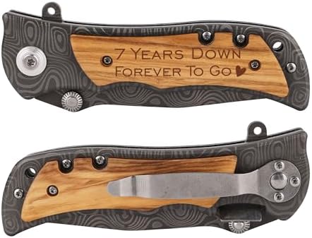 ZENNLAB 7 Years Anniversary Keepsake for Him Husband Gift, 7th Copper Wedding Anniversary for Men, 7 Years of Marriage Gift, Wool Wedding Anniversary Present, wood