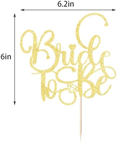 Gtseryeio Bride to Be Cake Topper,golden Glitter Ring Cake Decoration Wedding Bridal Shower Theme Party Cake Decoration Supplies