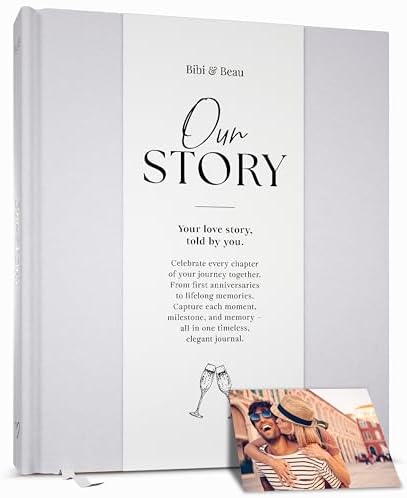 Couples Anniversary Journal 1st to 75th Year Scrapbook & Keepsake Album | Paper Gift for Husband or Wife | Relationship Memory Book (Grey)