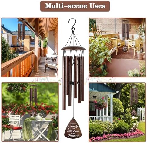 Wedding Anniversary Couples Gift, 32 Bronze Wind Chimes, Wedding Romantic Gift for Couple Parents Friends Women Men, Happy Anniversary Decorations