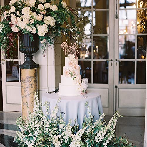 1 PCS Bride to Be Cake Topper with Glitter Ring Bridal Shower Cake Pick Decorations for Wedding Engagement Theme Bachelorette Party Supplies Rose Gold