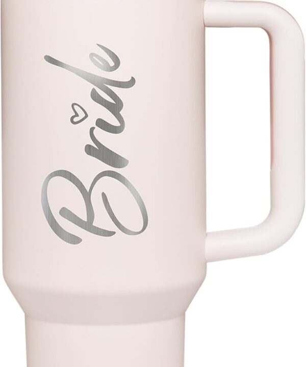 Bride To Be Gifts: Bridal Shower & Bachelorette Stainless Steel 40 oz Tumbler Cup with Handle, Lids & Straws