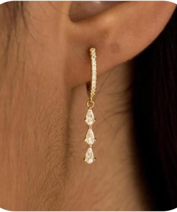 SELFROSE Gold Dangle Earrings for Women,Prom Jewelry Dainty Earring 14K Gold Plated Drop Earrings for Women Trendy Hypoallergenic CZ Dangling Earring