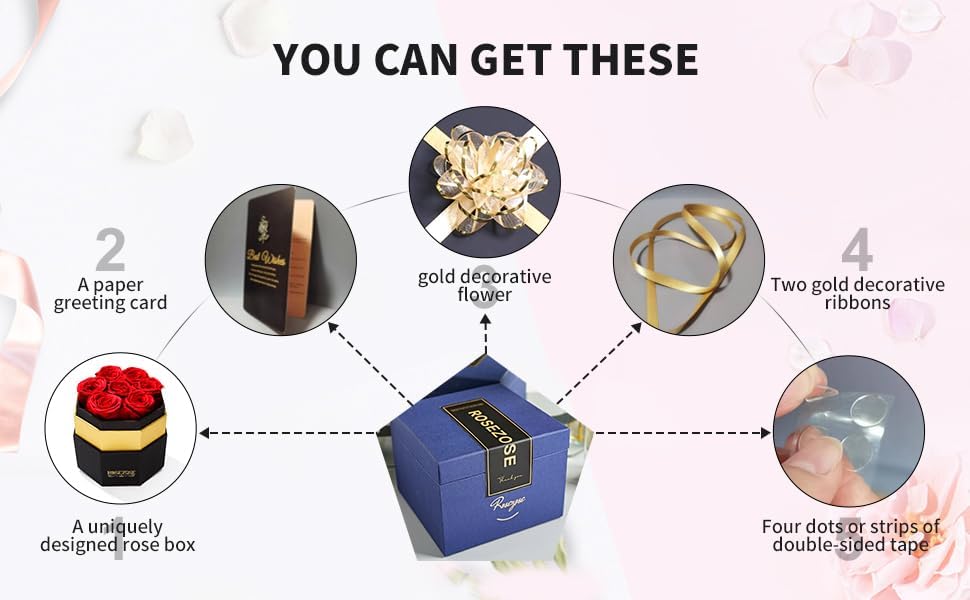 RoseZose Preserved Rose Box Birthday for Women Girlfriend Forever-Rose for Mom Mothers Day Red Rose