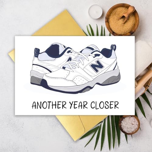 COLINHELIN Funny Dad Shoes Birthday Card Gift for Daddy Husband Grandpa Uncle, Celebrate 30th, 40th, 50th 60th Birthday for Him, Perfect for Old Men Aging Gracefully.