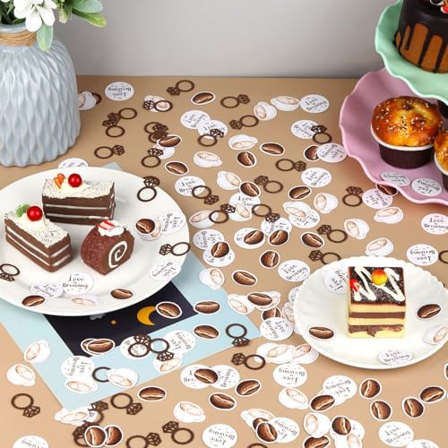 Coffee Bridal Shower Decorations – 200PCS Coffee Confetti, Love is Brewing Bridal Shower Decorations, Cafe Table Decorations for Love is Brewing Wedding Shower Engagement Party