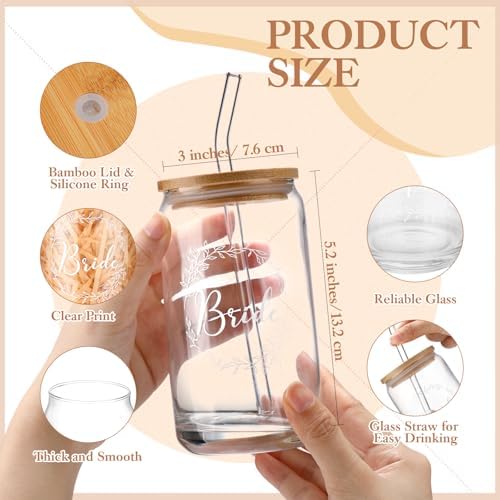 Irenare 8 Pcs Bride Gifts Set for Bridal Shower Bachelorette Party Robe Cup Makeup Bag Bracelet Scrunchies Card Pen Gift Box(White)