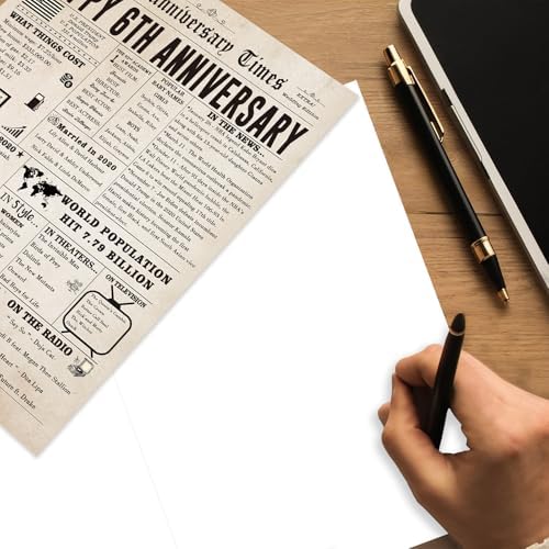 Jumbo 6th Anniversary Card for Him Her, Vintage 6 Years Wedding Anniversary Card Gifts for Husband Wife, Funny Iron Anniversary Pun Card for Women Men