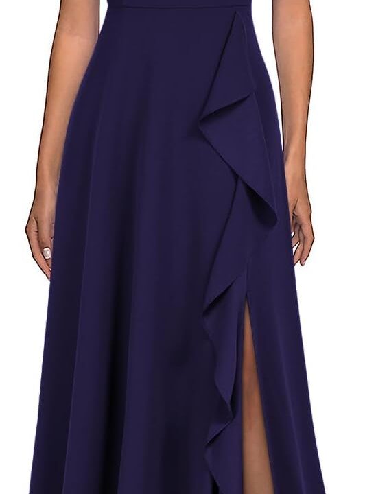 WOOSEA Women's High Neck Sexy Split Evening Cocktail Party Maxi Long Formal Dress