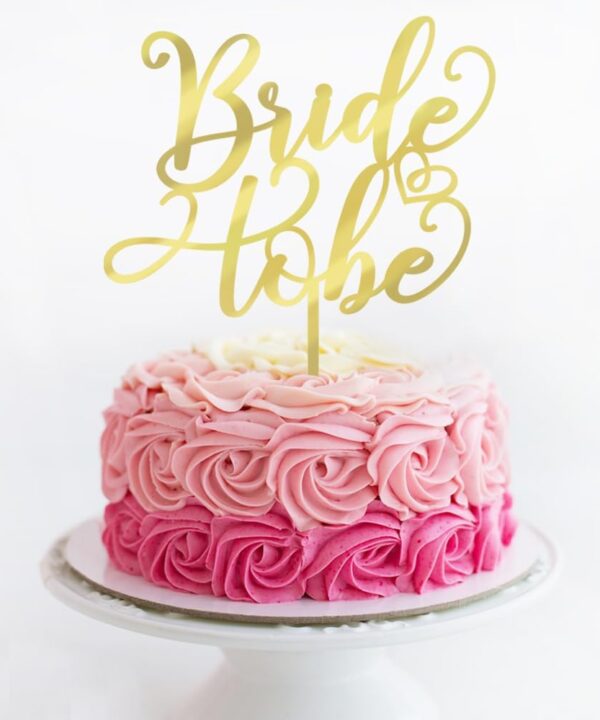Mirror acrylic Bride to Be Cake Topper - Bridal Shower Cake Topper,for Wedding Shower;Engagement, Bachelorette,Hen Party Decorations(gold)