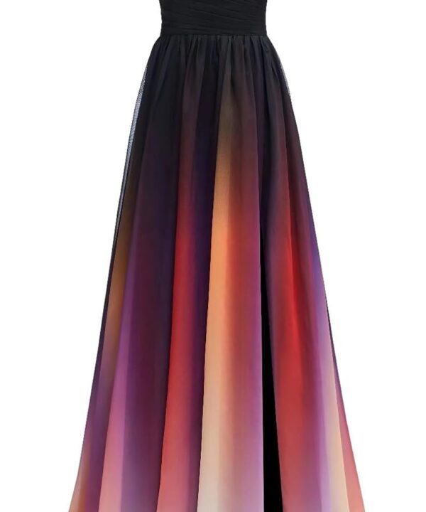 Ombre Prom Dresses for Women Long Gradient Evening Wedding Party Gowns Elegant