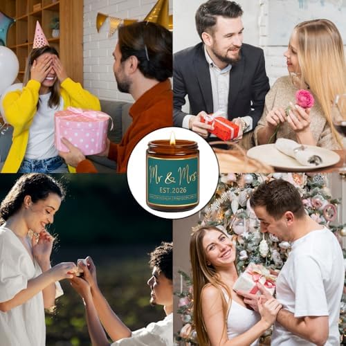 Wedding Gifts for Couples 2026,Future Mr and Mrs Gift,Bridal Shower Gifts with Candle for Bride,Unique Newlywed Gift for Couples