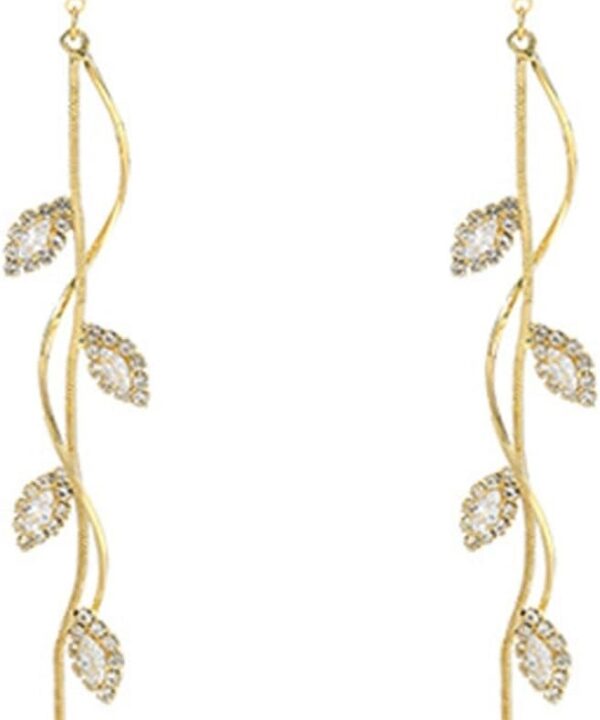 Crystal Wedding Earrings for Bridal Bridesmaid,Bride Drop Earrings Gold Chandelier Dangle Earrings for Women,Cubic Zirconia Rhinestone Dangling Earrings Prom Party Jewelry Gifts