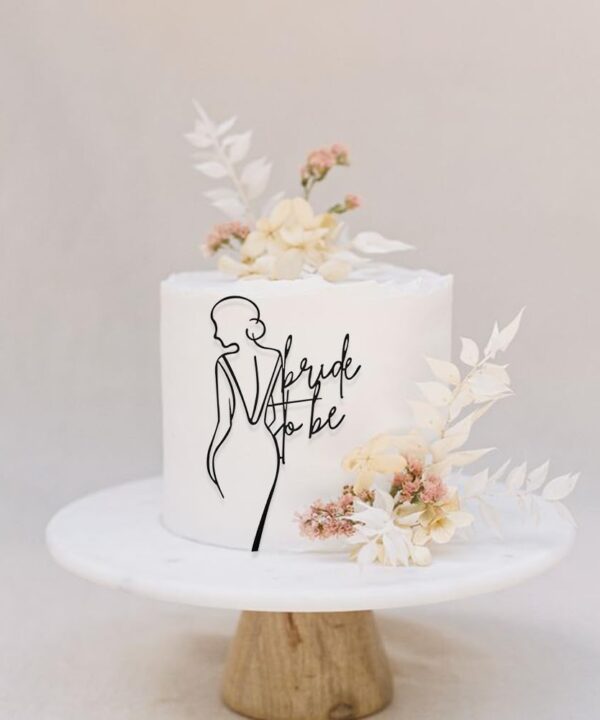 Bride Silhouette Cake Topper, Acrylic Black, Bride To Be, Hen Party Decor, Bridal Shower
