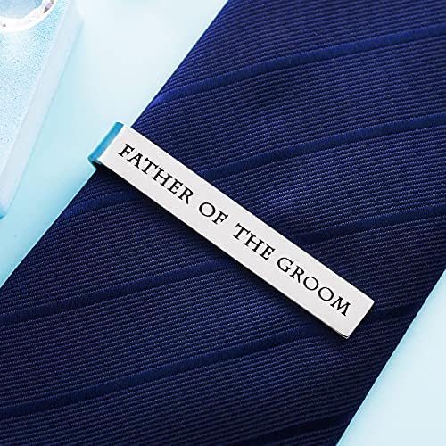 Father of the Bride and Groom Gifts – Wedding Tie Clips for Groomsmen From the Bride – Stainless Steel Tie Bars
