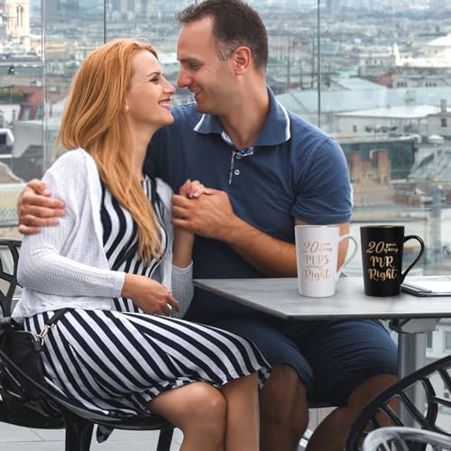 YHRJWN 20 Year Anniversary Presents, 20th Anniversary Presents for Couple Parents, 20th Wedding Anniversary Presents, 20th Mr & Mrs Always Right Coffee Mugs, 14 Oz with Coasters, Spoons and Gift Box