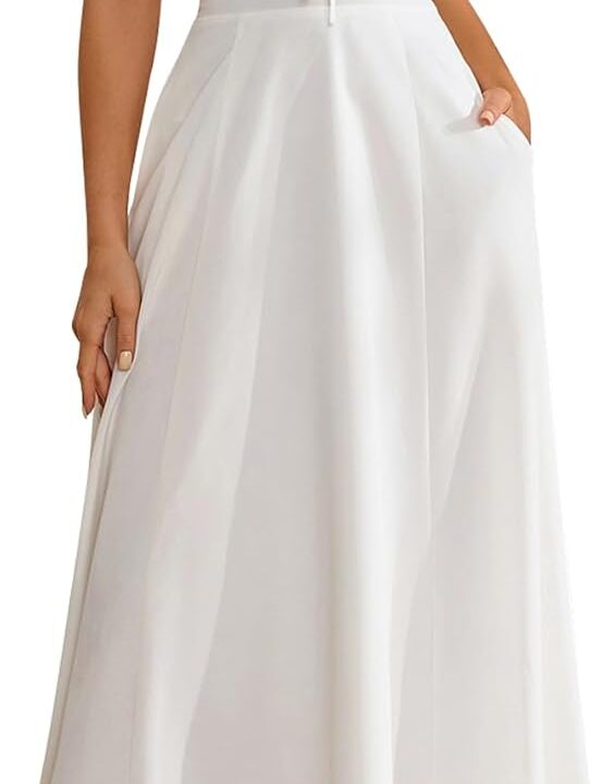 KUTUMAI Floral Corset Midi Dresses for Women 2026 Lace Up Flowy Summer Wedding Guest Dress with Pockets