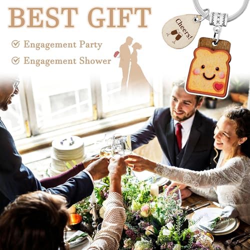 New Beginnings Gifts for Girls Toast Keychain, Galentines Day Gifts for Best Friend Love/Engagement/Housewarming/Birthday Present as Her Valentines Keychains for Couple Coworker Sister