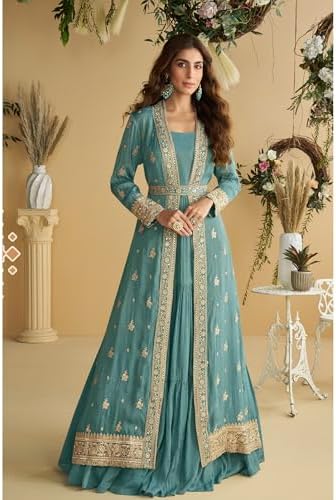 The kurti bazaar Indian Designer Pakistani Style Ready to Wear Stitched Anarkali Gown Suits for Wedding