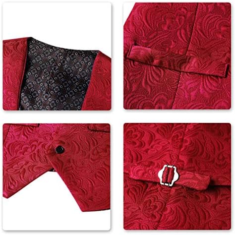 YFFUSHI Mens 3 Piece Suit Slim Fit Jacquard Tuxedo 1 Button Shawl Collar Blazer Vest & Pants for Wedding Formal Prom