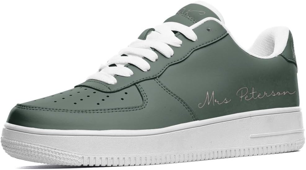 Sage Green Wedding Bride Sneakers, Bride and Groom Matching Low-Top Style Sneakers, Personalized Name and Date Design