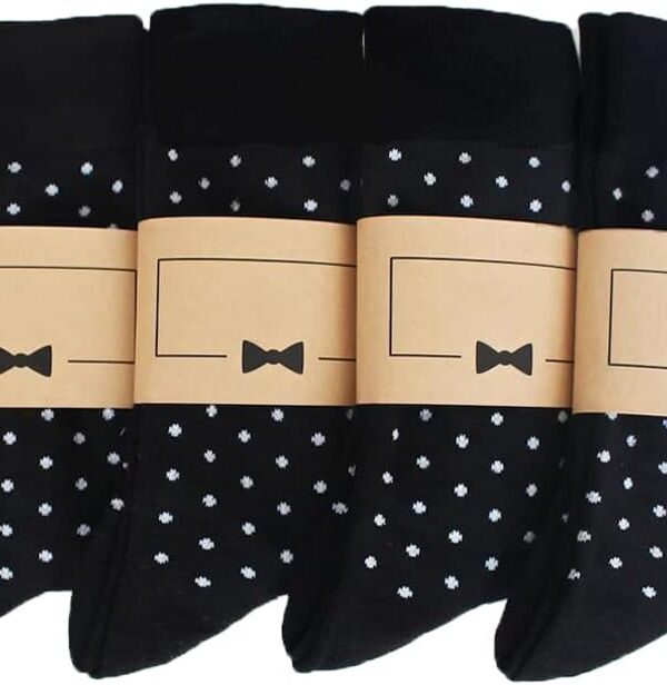 Socks For Men Groomsmen Gifts For Men Dot Christmas Dress Socks Wedding 9-13 100% cotton Casual Crew Socks