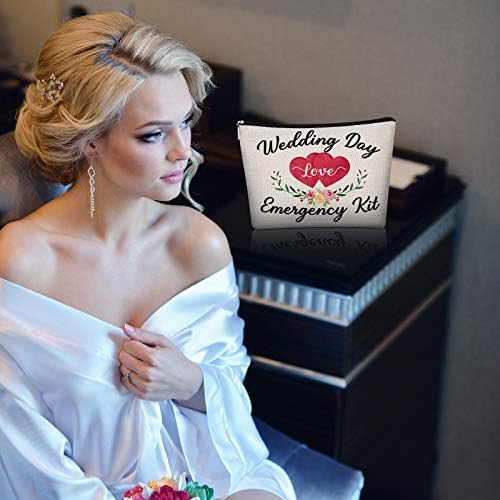 Weewooday Floral Wedding Emergency Kit for Bride Wedding Survival Set with Makeup Bag, Bridal Shower Kit Gift Present Fun Engagement Present for Bride Emergency Supplies