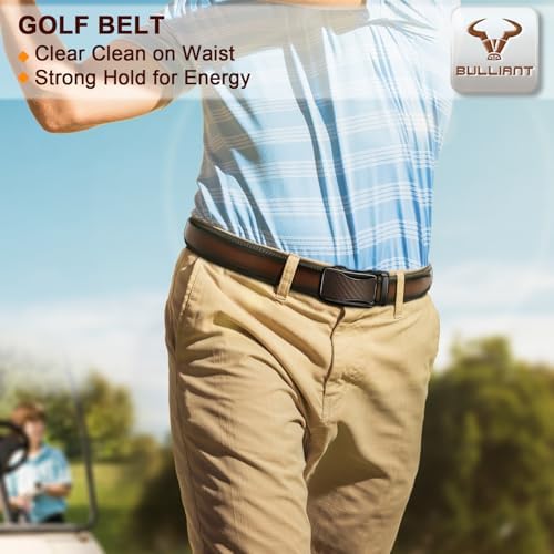 BULLIANT Mens Ratchet Belt,Leather Adjustable Slide Belt For Gift Mens Dress Casual 1 3/8,Size Adjustable