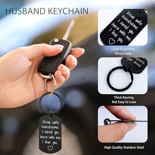 CAKKA Gifts for Husband, 8PCS Husband Birthday Gift Set Includes Tumbler Straw Apron Socks Key Chain, Best Ever Husband Christmas Gifts from Wife for Valentines Day Anniversary Birthday Christmas