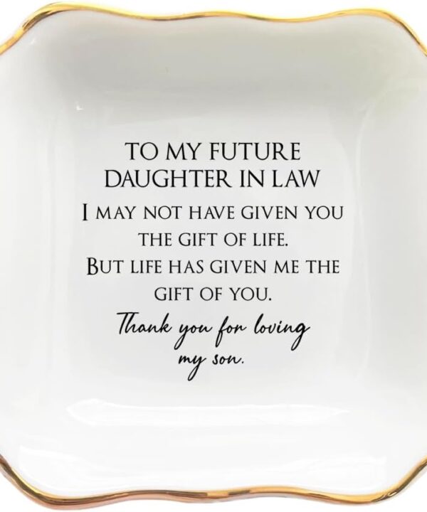 Ceramic Trinket Tray, Future Daughter in Law Wedding Gift, Bridal Shower, Gifts for Bride from Mother in Law, Birthday Gift from Mom (Future Daughter in Law)