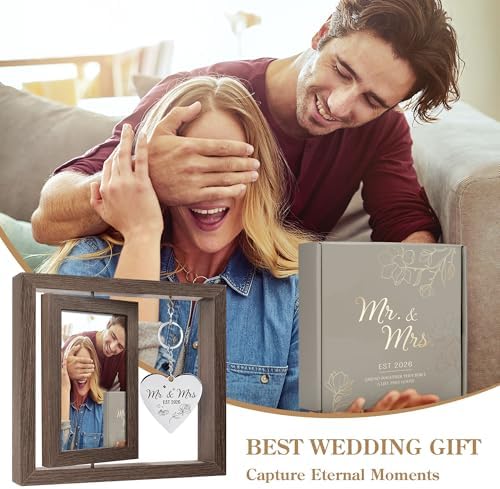 Wedding Gifts for Couples Personalized Wedding Gifts for Newlyweds Gift Wedding Picture Frame Mr and Mrs Wedding Presents for Newlyweds Bridal Shower Gift for Bride