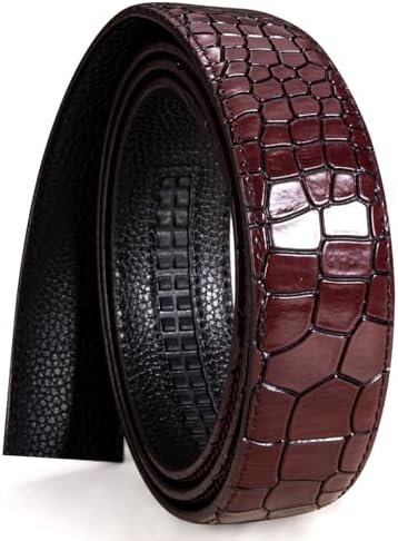 Dubulle Designer Mens Belts, Sliding Automatic Buckle Ratchet Dress Belt TOP Genuine Leather Strap Gifts