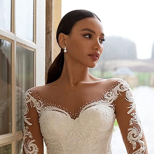 925 Sterling Silver Hoop Handpicked AAA+ Quality 7.5-8mm White Freshwater Cultured Pearl Dangle Drop Earrings Jewelry for Women