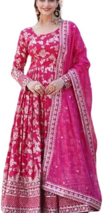 Ready to Wear Indian/Pakistani Party Wear Women's Anarkali Floral Gown -00